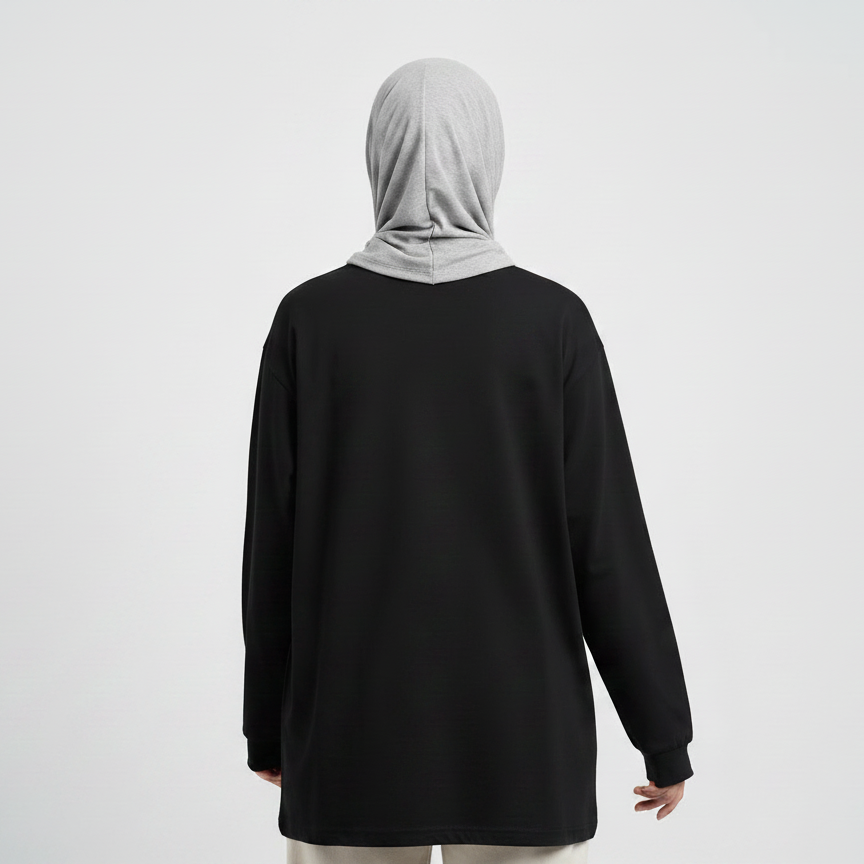 Crew Neck Drop Shoulder Long Sleeve Shirt