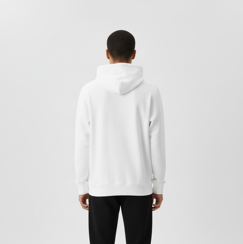 White Hoodie + Black Joggers - Back